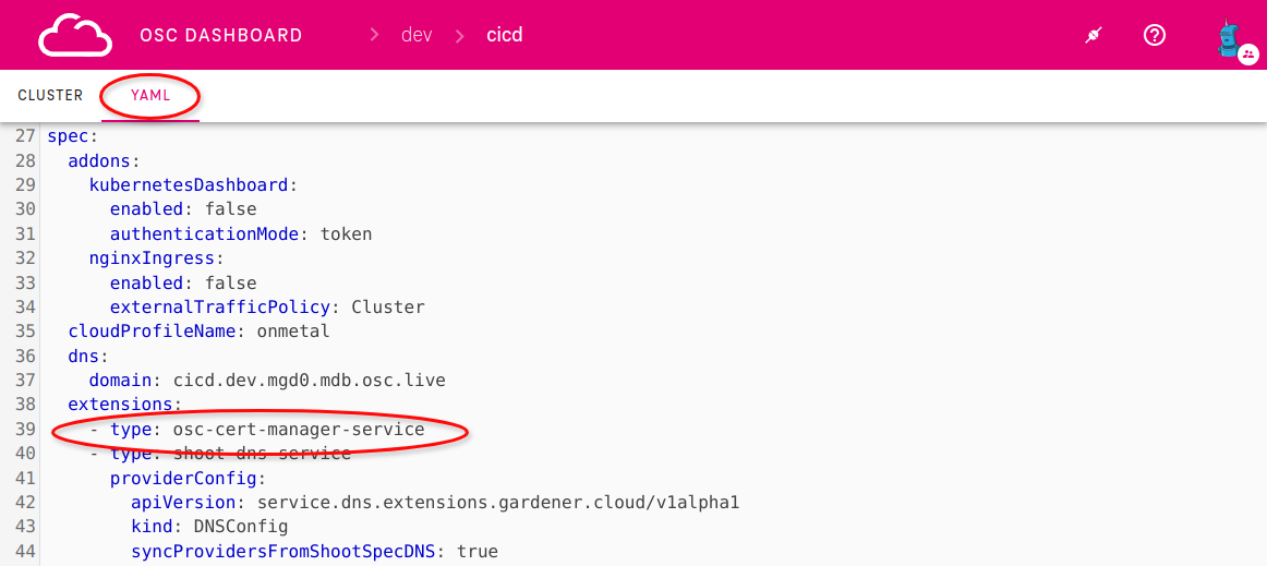 Editing Shoot manifest using the Dashboard